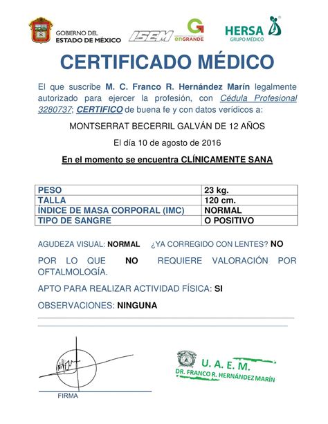 Formato Certificado Medico Sep Para Imprimir Actualizado Abril Sexiz Pix My Xxx Hot Girl