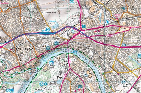 Map Canvas London Ordnance Survey Explorer Map With Hillshading From