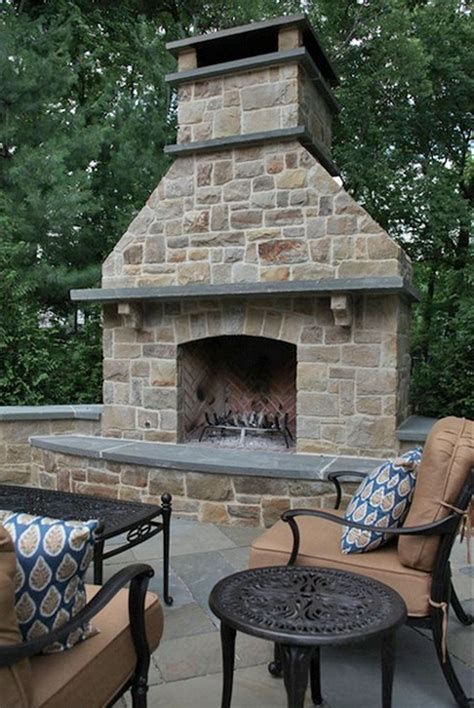 Outdoor Stone Fireplace Design Idea Outdoor Stone Fireplace Design