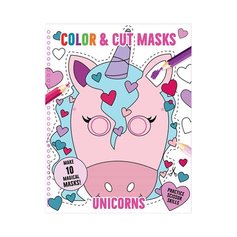 Color And Cut Masks Unicorns Book Mastermind Toys