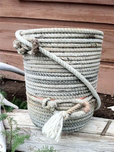 Small Rope Covered Waste Basket For Your Bath Or Office 75 Barn