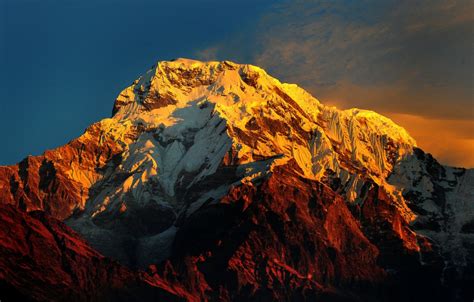 Wallpaper Nepal Mountain Annapurna Massif Himalayas 4k