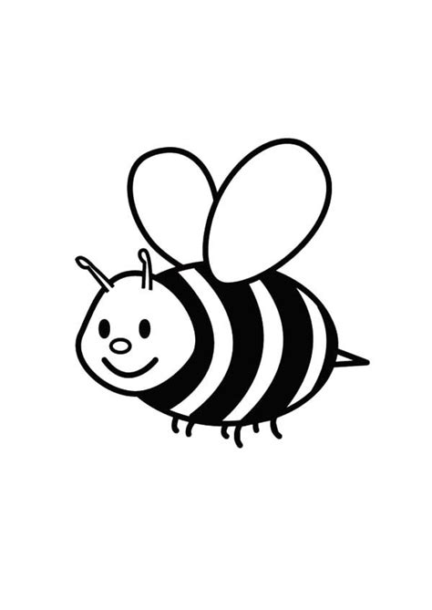 Cute Easy Bumble Bee Coloring Page Printable Coloring Pages