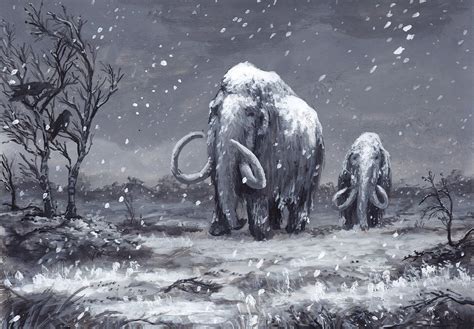 Mammoths And First Snow By Jarkko Naas Deviantart Prehistoric World