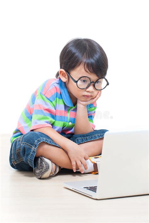 Boy Using Laptop Computer Stock Photo Image Of Male 45144850