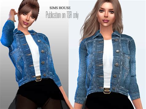 Womens Denim Jacket With White T Shirt The Sims 4 Catalog