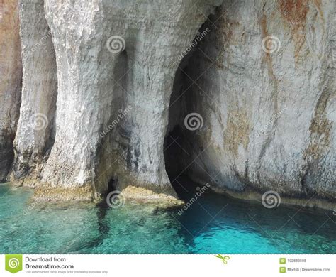 Zakynthos Sea Caves Keri Caves Greece Stock Photo Image Of Blue