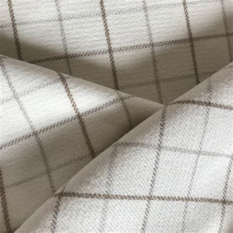 Cream Checked Pattern Upholstery Fabric Priced Per Half Metre Etsy