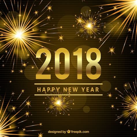 Bright New Year 2018 Background Vector Free Download