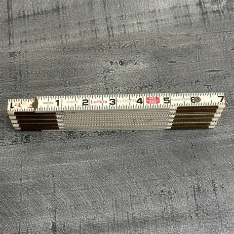 Vintage 1066d Lufkin 6 Red End Folding Rugged Wood Engineers Ruler 9