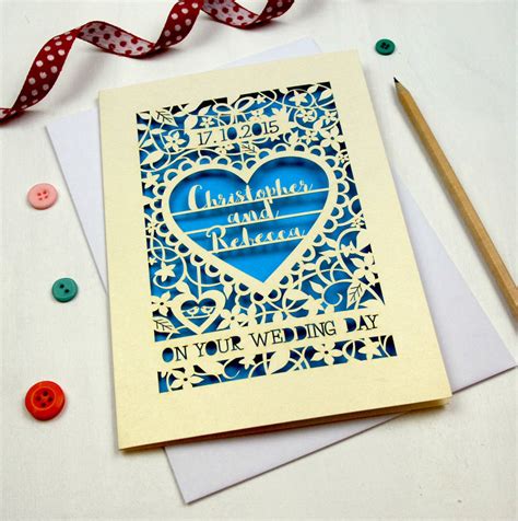 Buydirect.com has been visited by 100k+ users in the past month personalised papercut 'on your wedding day' card by pogofandango | notonthehighstreet.com