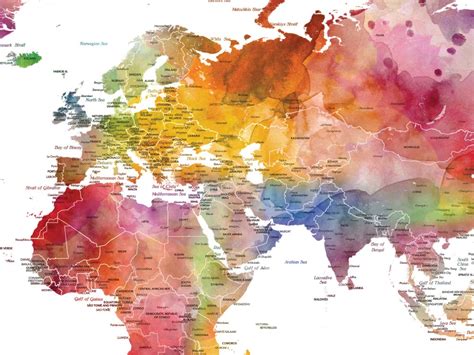 Watercolor World Map Desktop Wallpaper Map