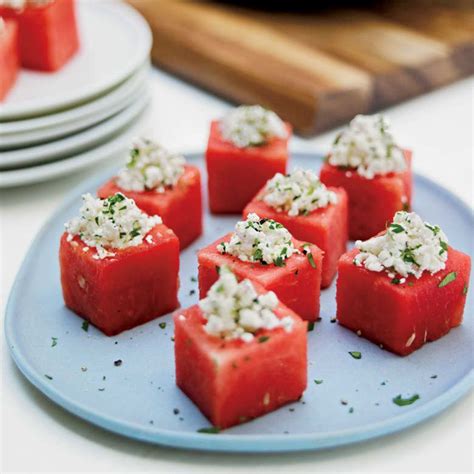 Watermelon Cups With Feta And Mint Recipe Starters Recipes