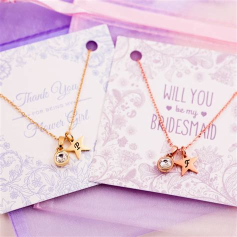 Sold per pkg of 100. Personalised Tiny Gemstone Necklace On Bridesmaid Card By J&S Jewellery | notonthehighstreet.com
