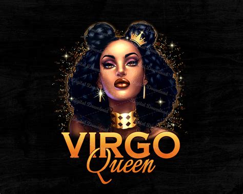 Virgo Queen Png Black Queen Birthday Virgo Zodiac Black Etsy