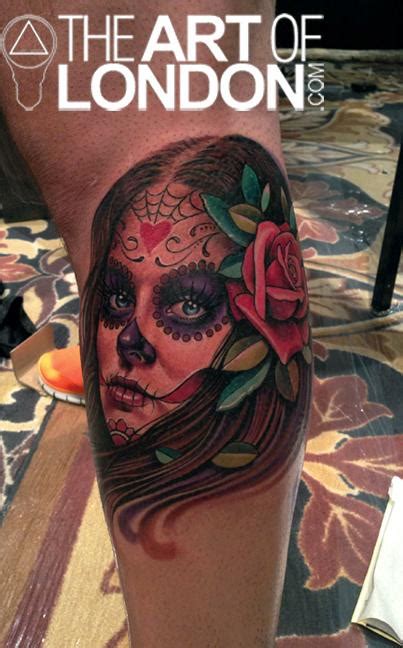 Day Of The Dead Girl And Rose Tattoo By London Reese Tattoonow