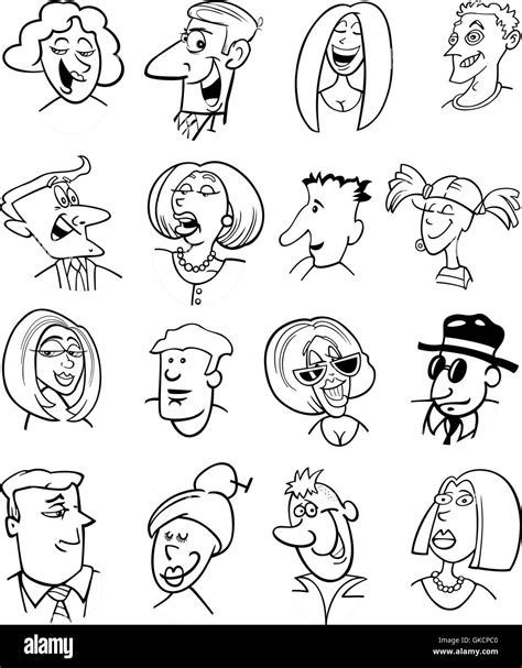 Cartoon People Characters Faces Stock Vector Image And Art Alamy