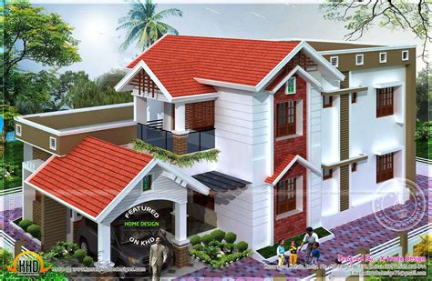 Square Feet Nice House Renderings Kerala Home Design Floor Plans