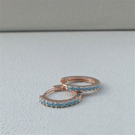 Turquoise Mini Huggie Hoop Earrings By EVY Designs Notonthehighstreet Com