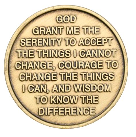 Serenity Bronze Affirmation Medallion With Serenity Prayer On Back