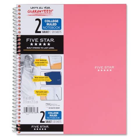 Five Star 2 Subject Wirebound Notebook Ld Products