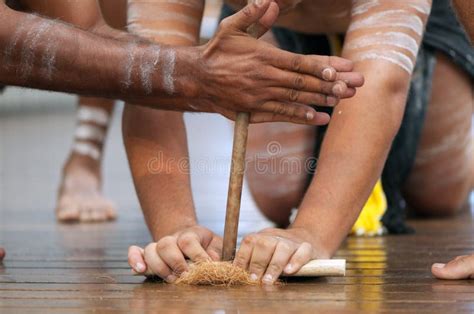 Aboriginal Making Fire Editorial Stock Photo Image Of Culture 23739373
