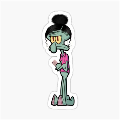 Girly Squidward Sticker For Sale By Strawberrypokie Redbubble