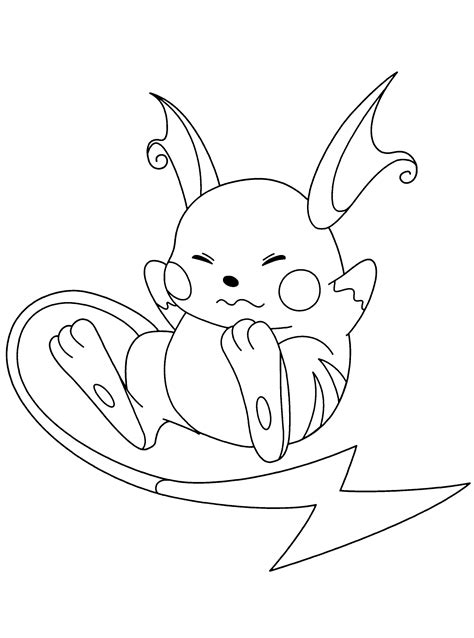 Adorable Raichu Coloring Page Free Printable Coloring Pages For Kids