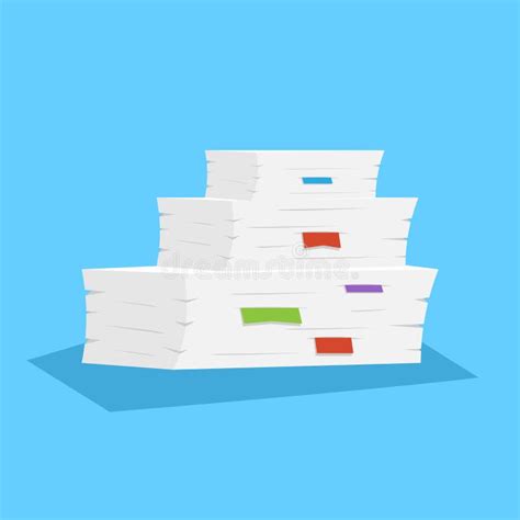 Stack Of Papers Isolated On Background Vector Illustration Stock