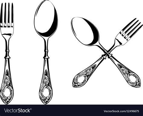 Fork And Spoon Royalty Free Vector Image Vectorstock