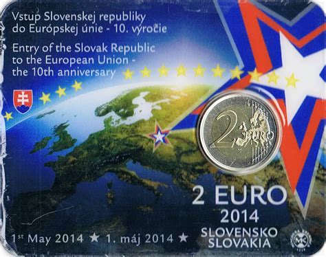 Slovakia 2 Euro Coin 10 Years Of Slovakian Membership In European