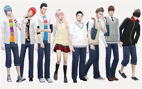 My Sims 4 Blog School Uniform Clothing Set For Males By Imadako