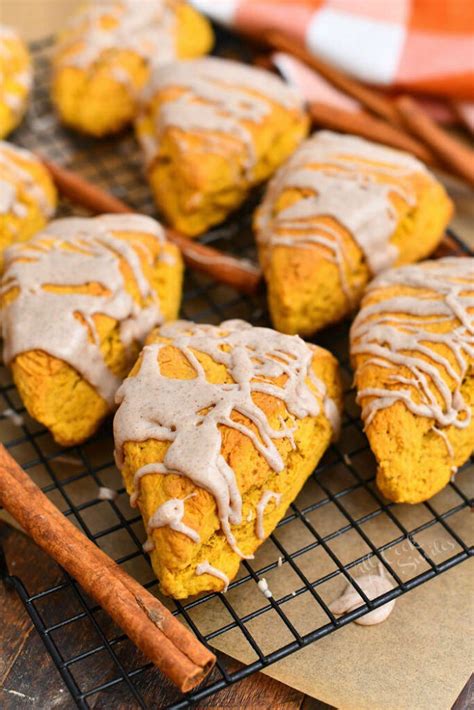 Pumpkin Scones Recipe With Spiced Cinnamon Glaze Will Cook For Smiles