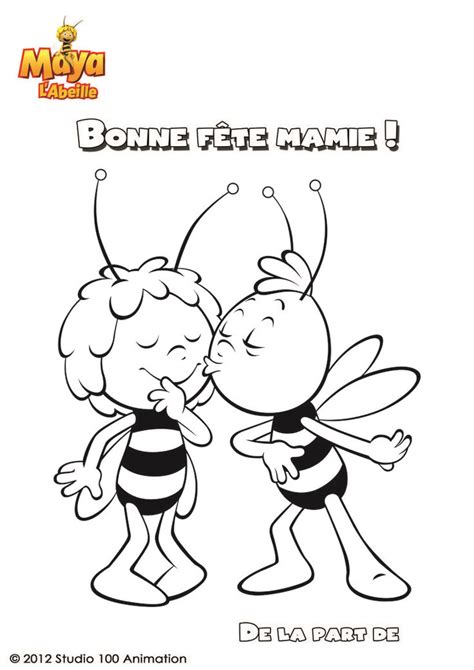 La fête des mères, c'est l'occasion de dire aux mamans à quel point on les aime et de les remercier pour ce qu'elles font chaque jour. Coloriage Fête des grands-mères Maya l'Abeille | Coloriage ...