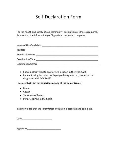 [PDF] Self Declaration Form NTA PDF Download – InstaPDF