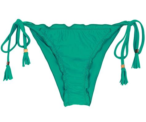 Green Side Tie Scrunch Brazilian Bikini Bottom Bottom Malaquita Eva