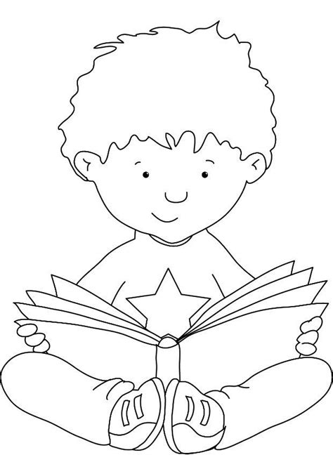 Reading Book Coloring Page Coloring Home