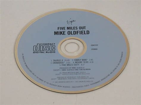 Five Miles Out Virgin Cd Mike Oldfield Worldwide Discography