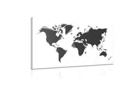 Obraz Abstrakcyjna Mapa świata W Wersji Czarno Białej Dovidopl