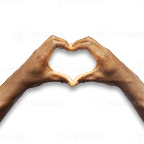 Hand Making Heart Shape With Fingers Isolated On Transparent Background