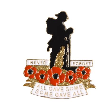 uk remembrance day military veteran soldier veteran red poppy lapel pins the royal british