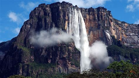 Angel Falls Venezuela Waterfall Nature Landscape Mountain Rock