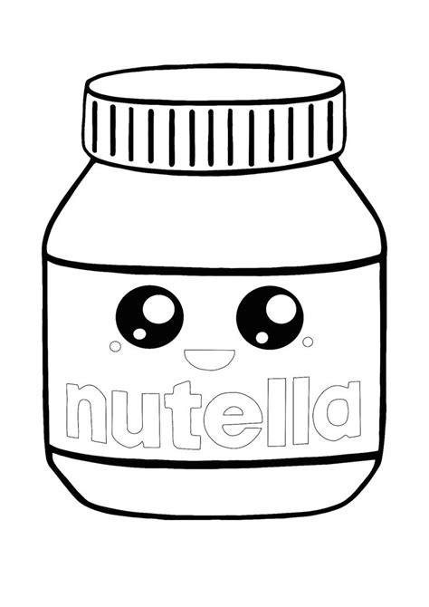 This free printable narwhal coloring page for kids is something fun to do on a rainy or cold day. Kawaii Nutella coloring page | Coloring pages, Cute ...