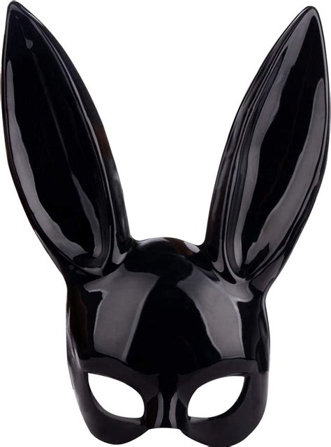 Masquerade Mask Rabbit Mask Black Adult Bunny Mask With Ears For