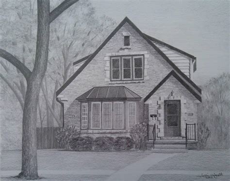 Custom Home Drawing From Photo House Pencil Sketch Art Etsy