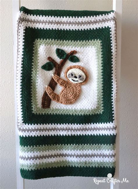 Crochet Sloth Blanket Repeat Crafter Me