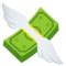 The money with wings emoji has a wad of cash tied together with a clip. 💸 Money with Wings Emoji