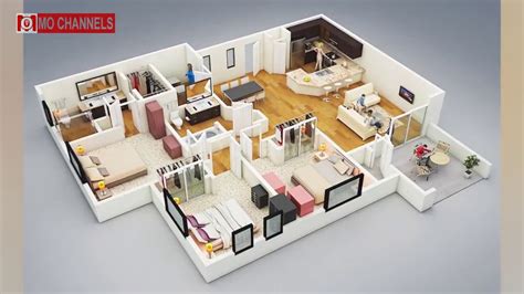 Floor plans are useful to help design furniture layout, wiring systems, and much more. Best 30 Home Design With 3 Bedroom Floor Plans Ideas - YouTube