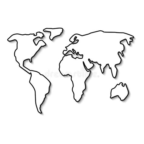 Simple Map Of The World Outline