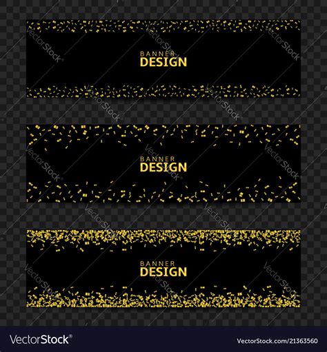 Golden Confetti Banners Royalty Free Vector Image